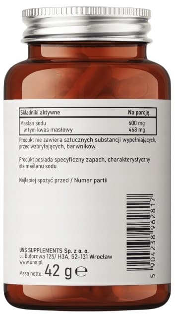 NATRIUMBUTARYAT FORTE 600 mg smörsyra INTESTINES UNS 60 kapslar