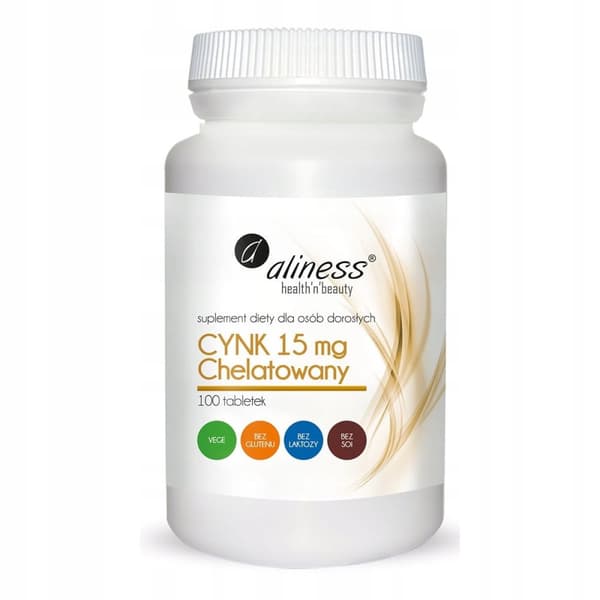 ALINESS Zinkkelaterad 15 mg zinkbisglycinat HUDIMMUNITET 100 tabletter.