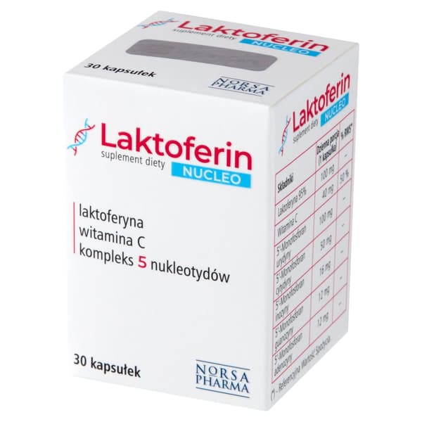 Laktoferrin NUCLEO laktoferrinnukleotider Norsa Pharma 30 kapslar