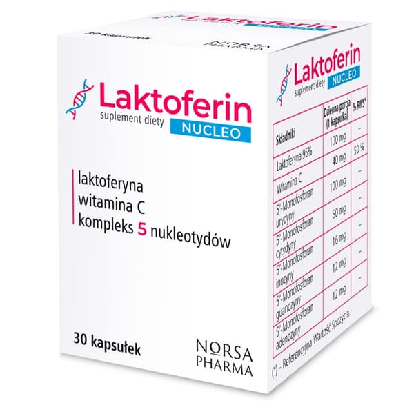 Laktoferrin NUCLEO laktoferrinnukleotider Norsa Pharma 30 kapslar