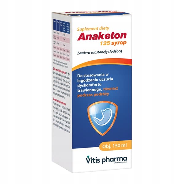 ANAKETON 125 sirap FÖR MATSMÄLTNING OCH ILLAMMANDE Vitis Pharma 150 ml