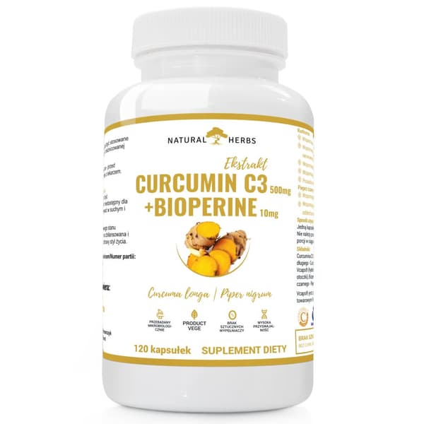 Altopharma Curcumin C3 500 mg Bioperine 10 mg CURCUMIN + PIPERIN 120 kapslar.