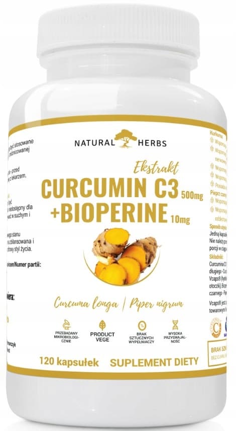 Altopharma Curcumin C3 500 mg Bioperine 10 mg CURCUMIN + PIPERIN 120 kapslar.