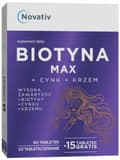 Miniatyrbild 1 av 3: BIOTIN MAX + ZINK + SILICON hårvitaminer Novativ 75 tabletter