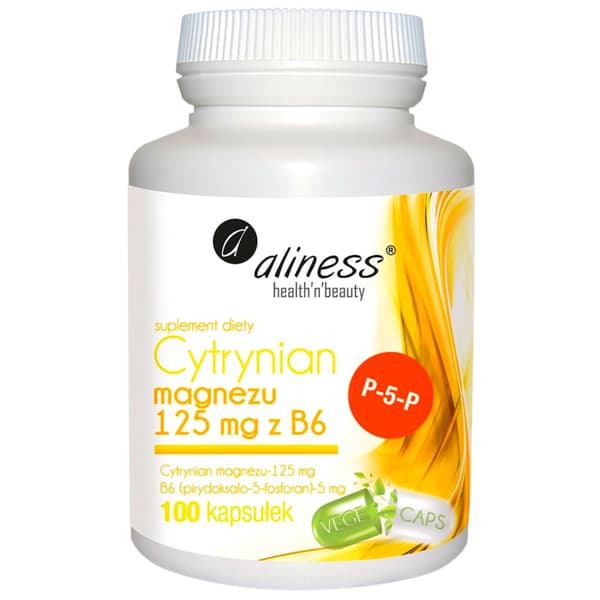 ALINESS Magnesiumcitrat 125 mg med vitamin B6 HJÄRNSMISKNING 100 kapslar