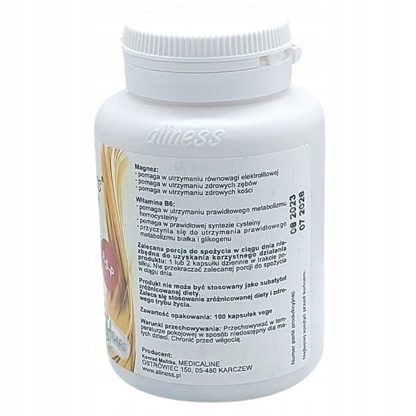 ALINESS Magnesiumcitrat 125 mg med vitamin B6 HJÄRNSMISKNING 100 kapslar