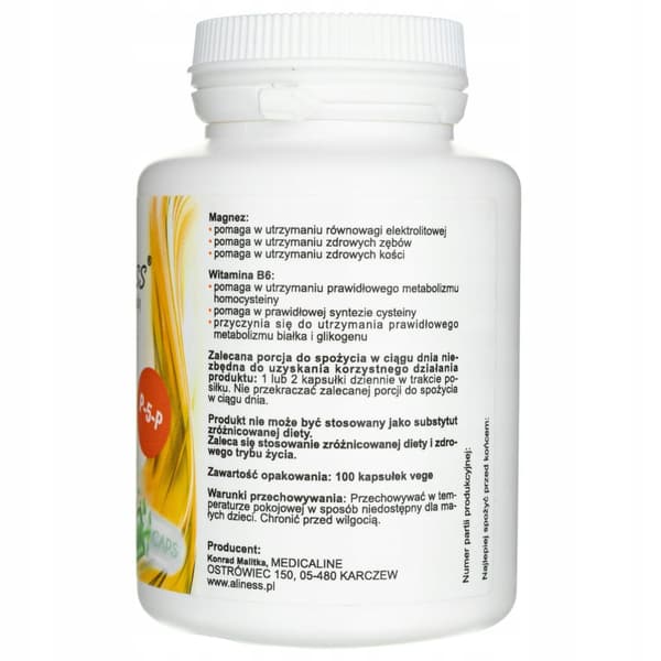 ALINESS Magnesiumcitrat 125 mg med vitamin B6 HJÄRNSMISKNING 100 kapslar