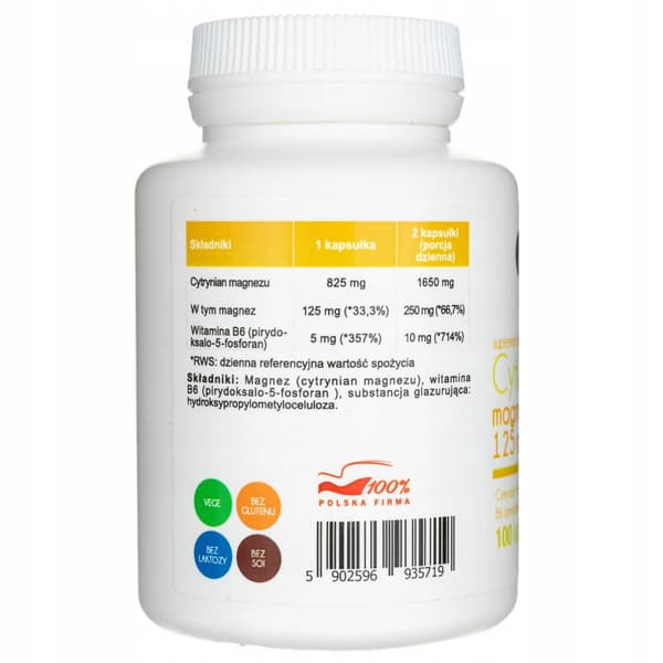 ALINESS Magnesiumcitrat 125 mg med vitamin B6 HJÄRNSMISKNING 100 kapslar