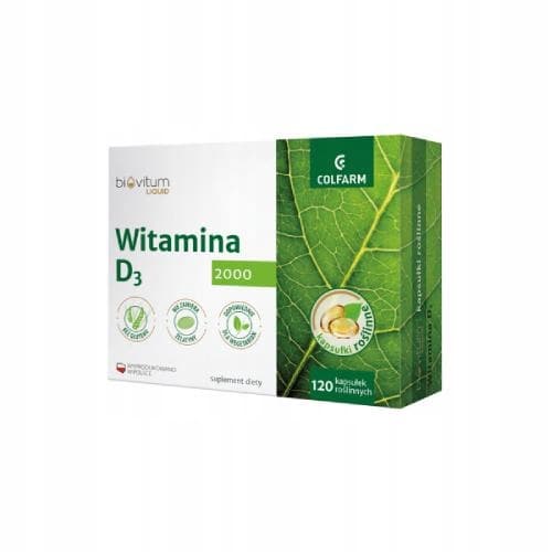 Vitamin D3 2000 Biovitum Liquid Colfarm 120 kapslar