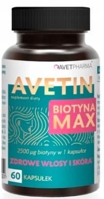 Avetin Biotyna Max 2500 friskt hår och hud Avet Pharma 60 kapslar