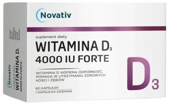 VITAMIN D3 4000 IE FORTE benimmunitet Novativ 60 kapslar