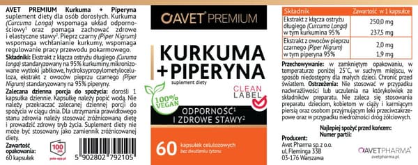 Gurkmeja + Piperin LEDIMMUNITET Avet Premium 60 kapslar
