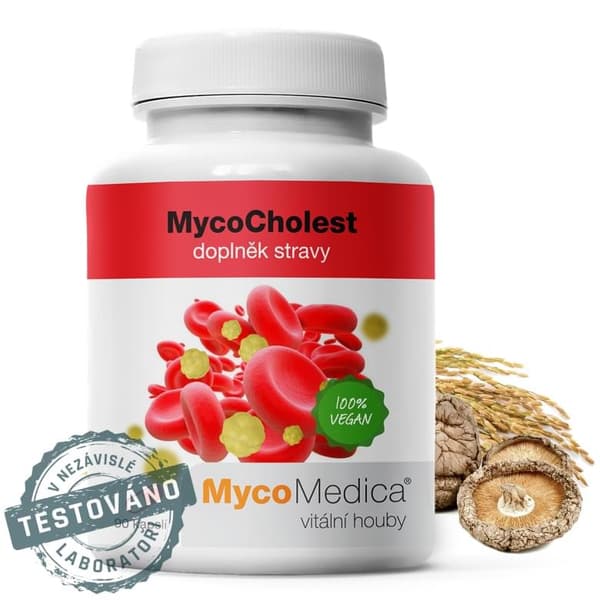 MycoMedica MycoCholest Shiitakesvampar med rött ris, koenzym Q10 90 kapslar.