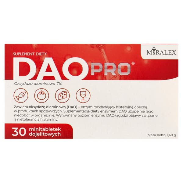 DAOPRO Histaminintolerans MATSMÄLTNING Miralex 30 kapslar