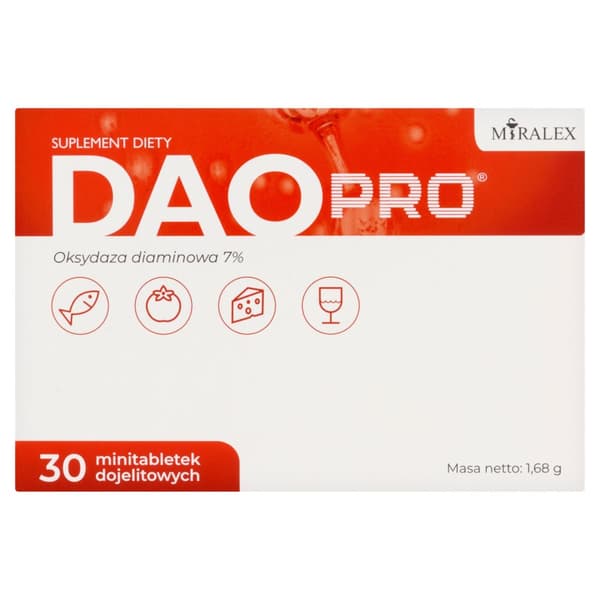 DAOPRO Histaminintolerans MATSMÄLTNING Miralex 30 kapslar