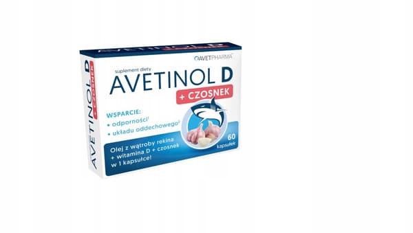Avetinol Hajleverolja Vitamin D + Vitlök Avet Pharma 60 kapslar