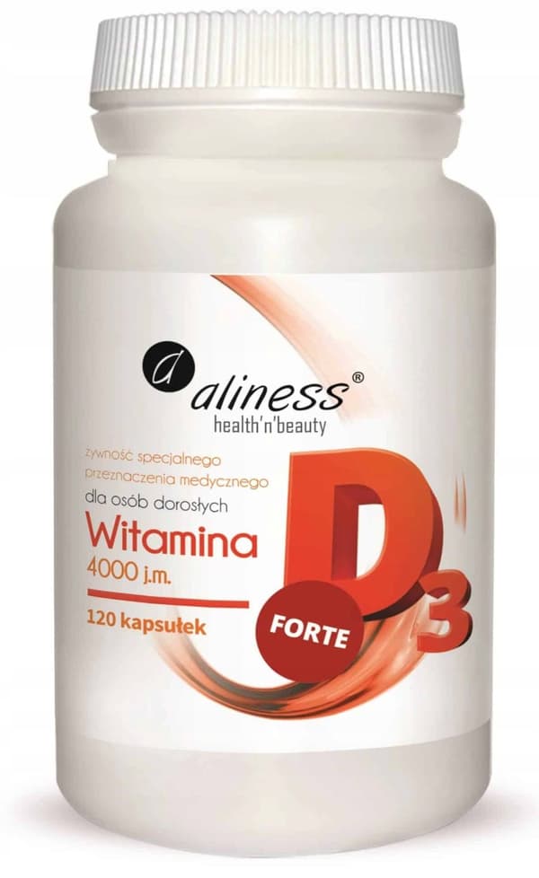 ALINESS Vitamin D3 Forte 4000 IE naturligt från lanolin IMMUNITET 120 kapslar.
