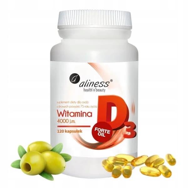 ALINESS Vitamin D3 Forte 4000 IE naturligt från lanolin IMMUNITET 120 kapslar.