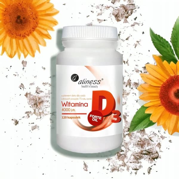 ALINESS Vitamin D3 Forte 4000 IE naturligt från lanolin IMMUNITET 120 kapslar.