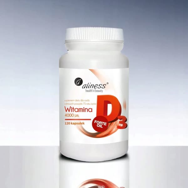 ALINESS Vitamin D3 Forte 4000 IE naturligt från lanolin IMMUNITET 120 kapslar.