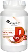 Miniatyrbild 1 av 11: ALINESS Vitamin D3 Forte 4000 IE naturligt från lanolin IMMUNITET 120 kapslar.