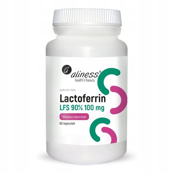 ALINESS Laktoferrin LFS 90 % 100 mg LAKTOFERINA järnabsorption 60 kapslar.