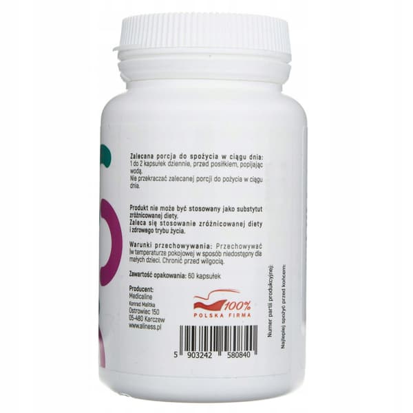 ALINESS Laktoferrin LFS 90 % 100 mg LAKTOFERINA järnabsorption 60 kapslar.