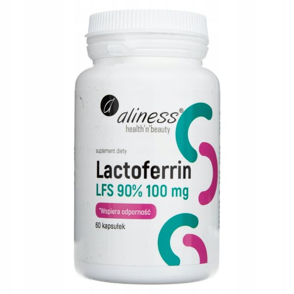 ALINESS Laktoferrin LFS 90 % 100 mg LAKTOFERINA järnabsorption 60 kapslar.