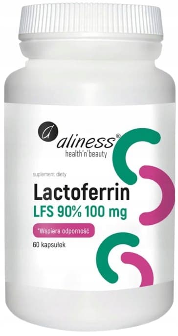 ALINESS Laktoferrin LFS 90 % 100 mg LAKTOFERINA järnabsorption 60 kapslar.
