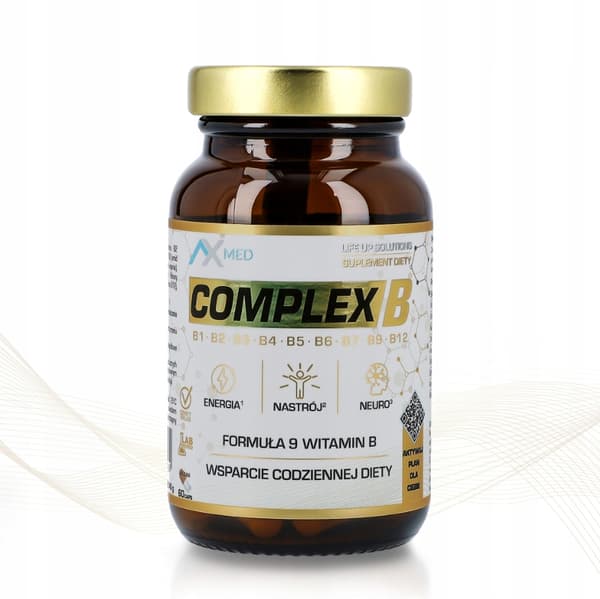KOMPLEX B-vitamin B-komplex av vitaminer från B-gruppen AX Med 60 kapslar