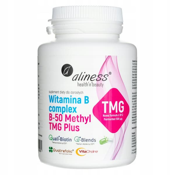 ALINESS Vitamin B-50 Methyl TMG Plus COMPLEX methyleret 100 kapsler