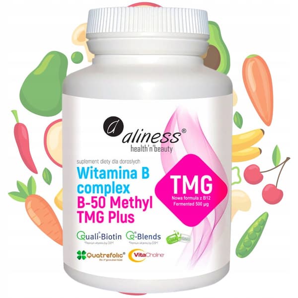 ALINESS Vitamin B-50 Methyl TMG Plus COMPLEX methyleret 100 kapsler