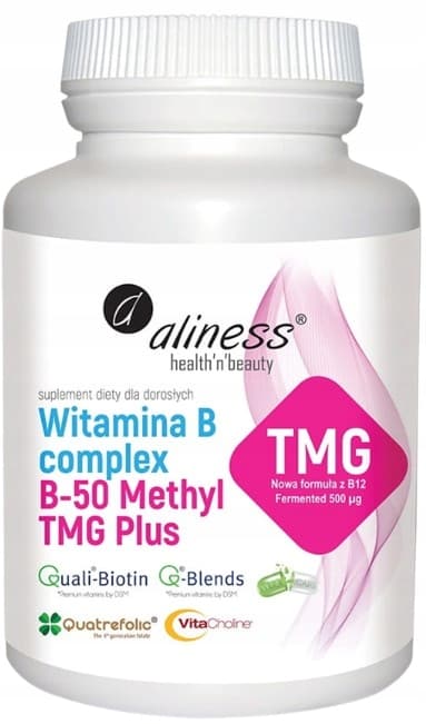 ALINESS Vitamin B-50 Metyl TMG Plus COMPLEX metylerad 100 kapslar