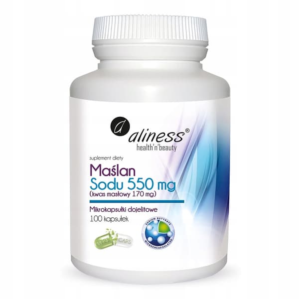 ALINESS Natriumbutyrat 550 mg SMÖRSYRA MATSMÄLTNINGS- TARM 100 kapslar
