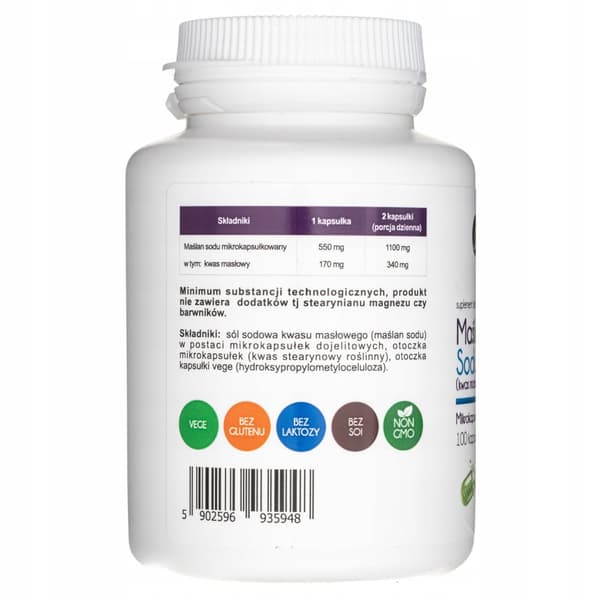 ALINESS Natriumbutyrat 550 mg SMÖRSYRA MATSMÄLTNINGS- TARM 100 kapslar