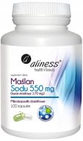 Miniatyrbild 1 av 4: ALINESS Natriumbutyrat 550 mg SMÖRSYRA MATSMÄLTNINGS- TARM 100 kapslar