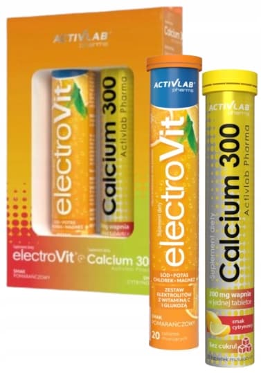 Sæt ElectroVit appelsin + Calcium 300 EKETROLYTTER CALCIUM Activlab 20+20 t