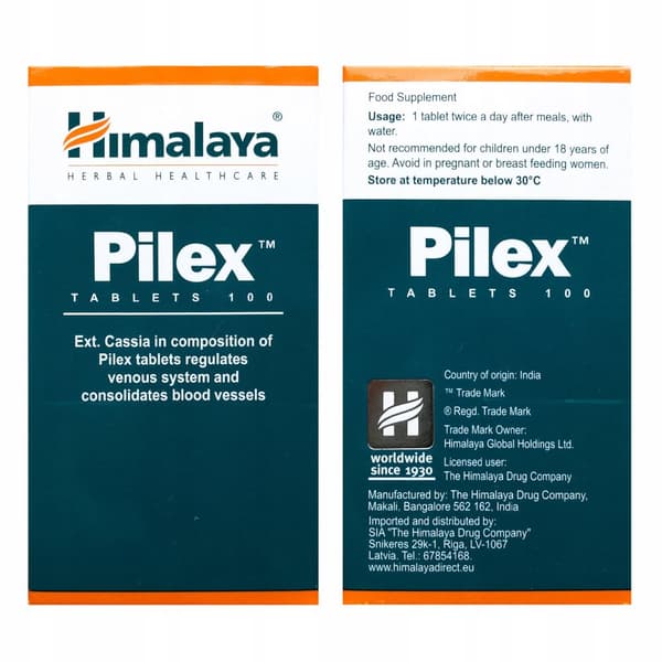 HIMALAYA PILEX åderbråck cirkulationssystemet hemorrojder 100 tabletter
