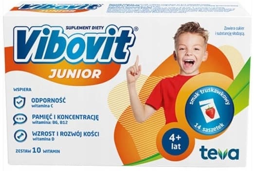 VIBOVIT Junior VITAMIINIT lapsille mansikanmakuinen 14 pussia