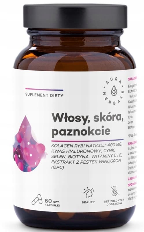Aura Herbals Fiskekollagen NatiCol Hår Hud Negle 60 kapsler