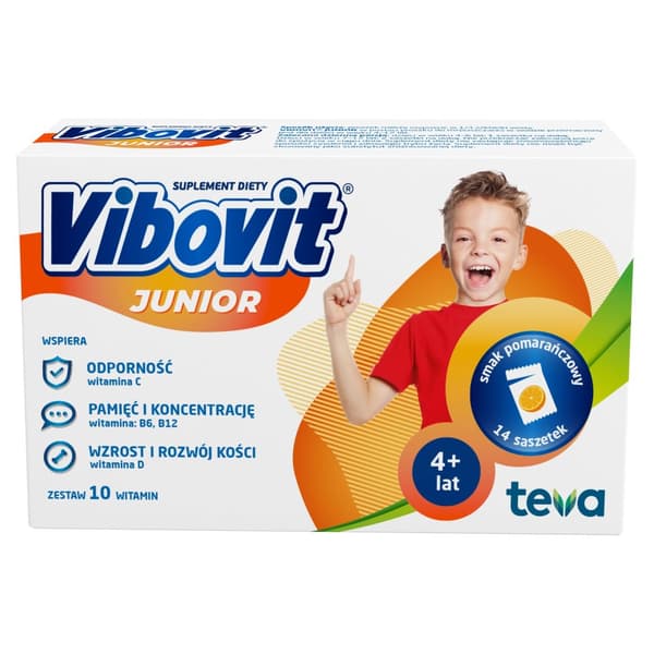 VIBOVIT Juniorvitaminer för barn apelsinsmak 14 påsar