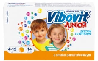 VIBOVIT Juniorvitaminer för barn apelsinsmak 14 påsar