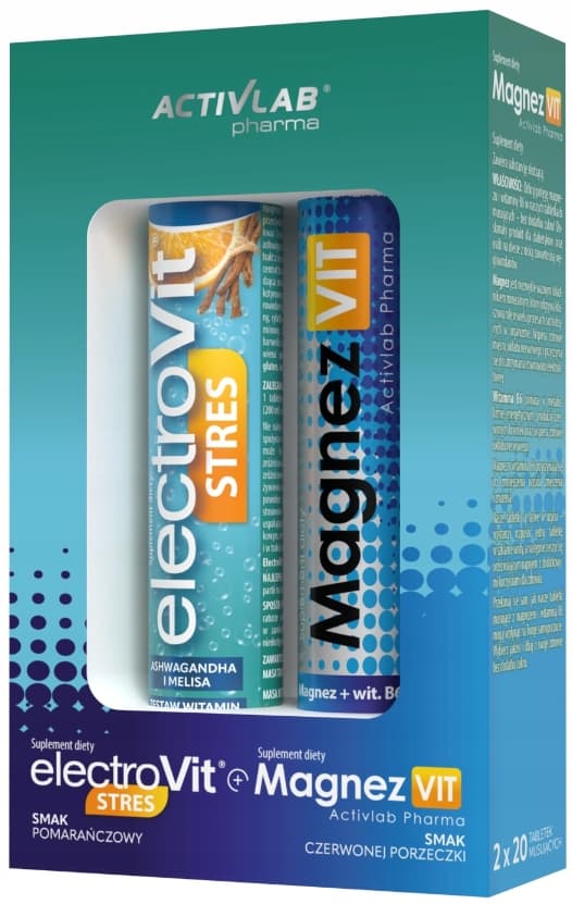 Sæt ElectroVit Stress + MagnesiumVit elektrolytter magnesium Activlab 20+20 tabletter.