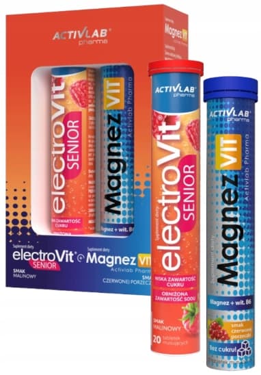 Set ElectroVit Senior + MagnezVit elektrolyter magnesium Activlab 20+20 tabletter.