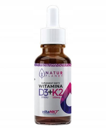 VITAMIN D3 2000 + K2 droppar immunitet Natur Planet 30 ml