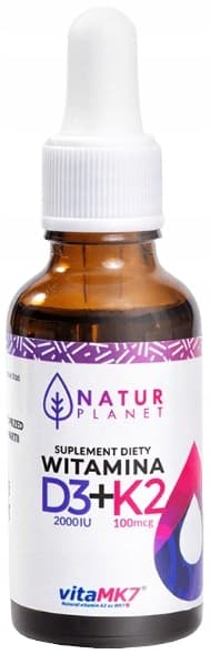 VITAMIN D3 2000 + K2 droppar immunitet Natur Planet 30 ml