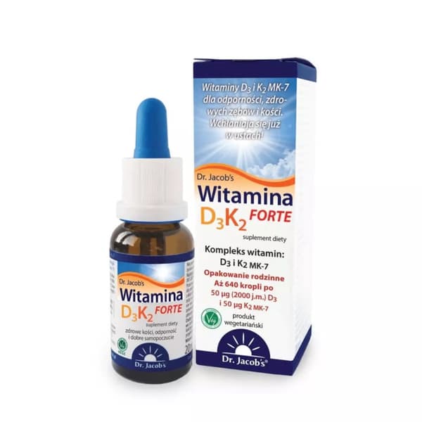 DR. JACOBS Vitamin D3+K2 Forte ben tänder leder droppar 20 ml