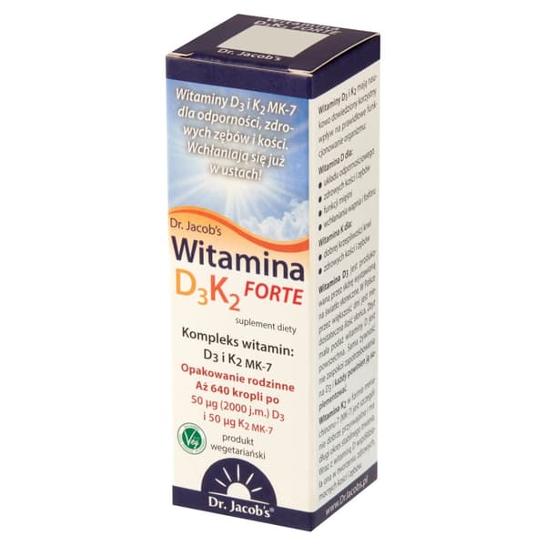 DR. JACOBS Vitamin D3+K2 Forte ben tänder leder droppar 20 ml