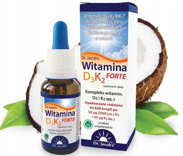DR. JACOBS Vitamin D3+K2 Forte ben tänder leder droppar 20 ml