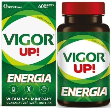 VIGOR UP! ENERGI vitaminer och mineraler guarana ginseng koffein 60 tabletter